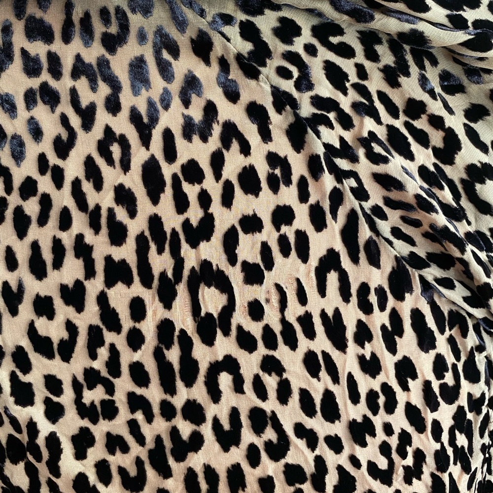Kate Spade Leopard Blouse Tie Neck Long Sleeve Button Front Silk Blend Large - Picture 9 of 10